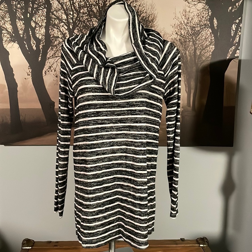 a.n.a Cowl Neck Striped Sweater - M